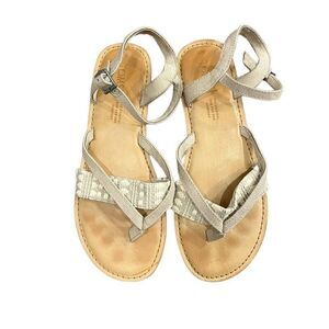 Toms Sandals Shoes Women's Size W7 Brown Lexie heritage Sling Back Buckle